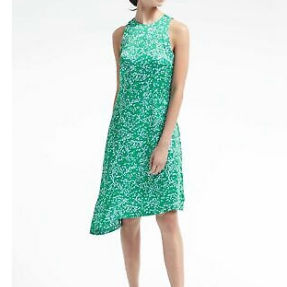 BANANA REPUBLIC RACER NECK ASYMMETRICAL DRESS